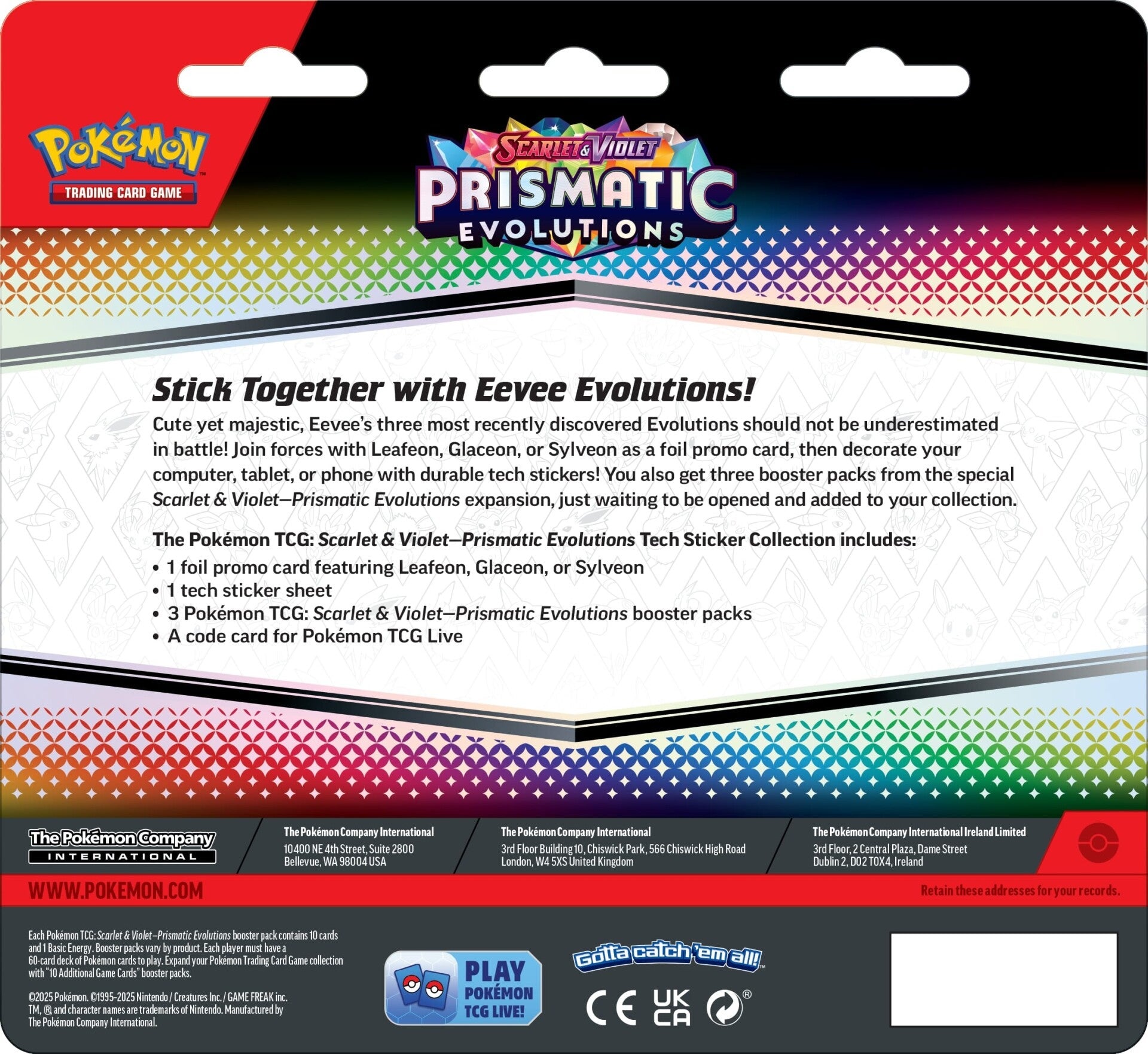 Pokemon TCG: Prismatic Evolutions Tech Sticker Collection